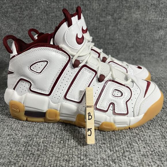 Nike Air More Uptempo GS Shoes Size 5Y White Team Red Gum FJ2846-100 - Picture 9 of 9